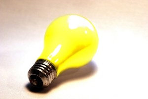 yellow light bulb idea