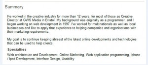 Linkedin example 15 ways summer article 2013